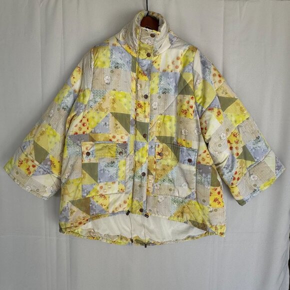 Urban Outfitters Kit Floral Patchwork Nylon Oversized Puffer Jacket Size Small - Picture 4 of 16